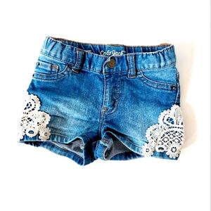 Lace Applique‎ Design Denim Shorts size 3T Summer Boho Cat & Jack